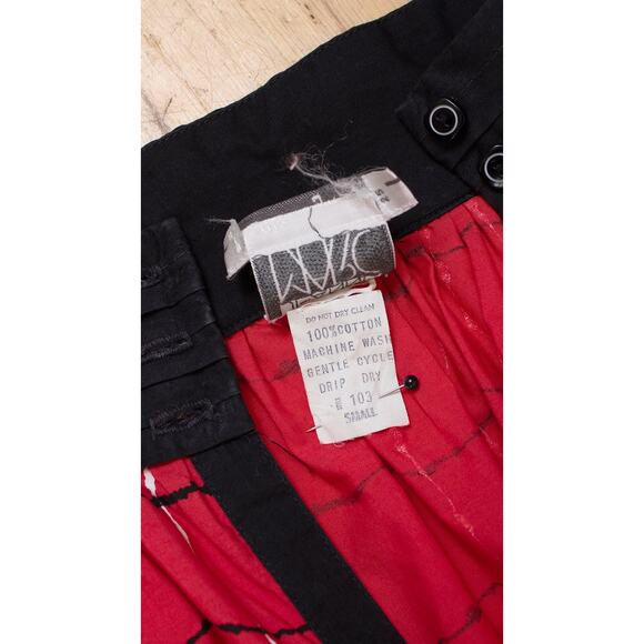 Vintage 1980s 80s Skirt JEANNE MARC Plaid Swing Midi High Waist Red Cotton - Picture 9 of 11